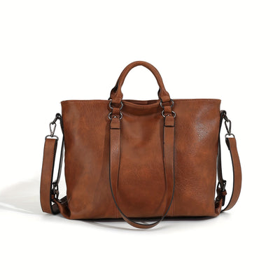 Charlotte’s Classic Elegance | Vintage Faux Leather Tote Bag