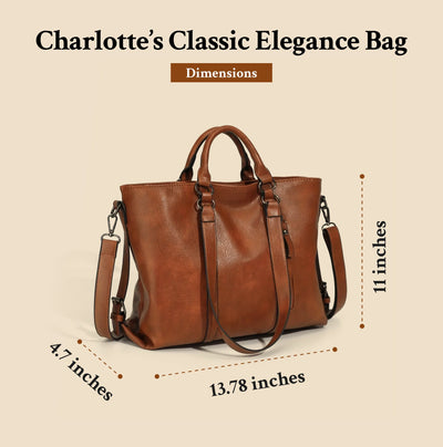 L'élégance classique de Charlotte | Sac fourre-tout vintage en similicuir