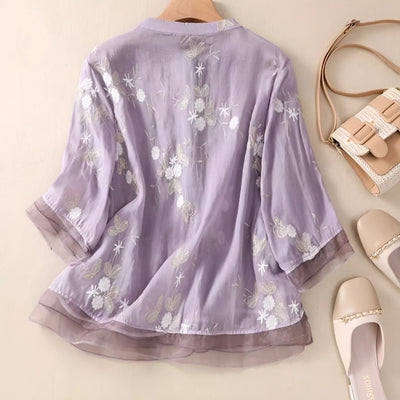 Blouse à Boutons Florale Marie™