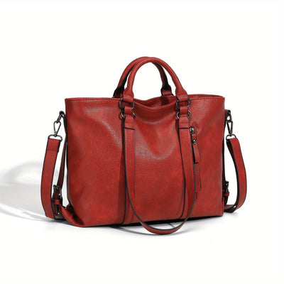 Charlotte’s Classic Elegance | Vintage Faux Leather Tote Bag