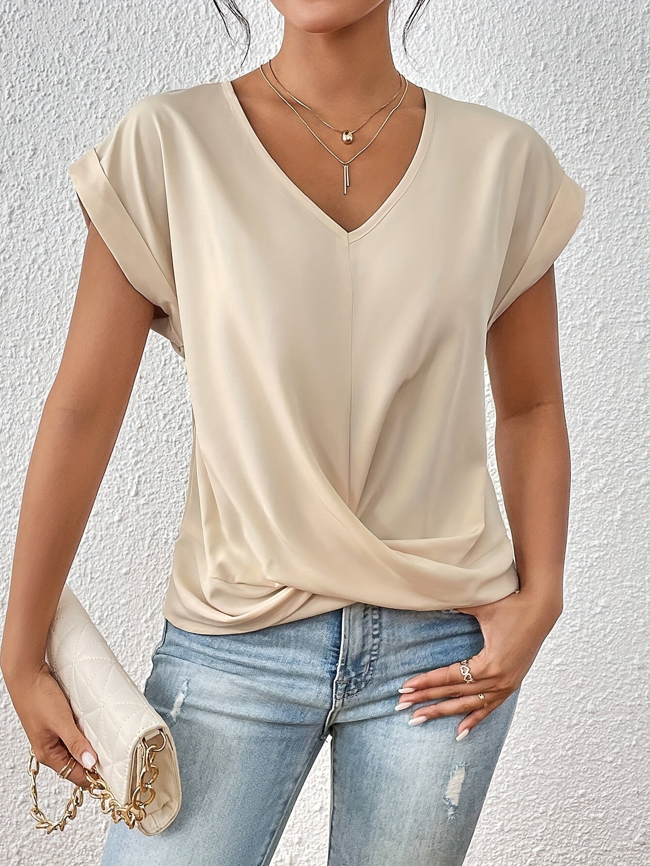 Blakely™ Blouse décontractée à Col en V