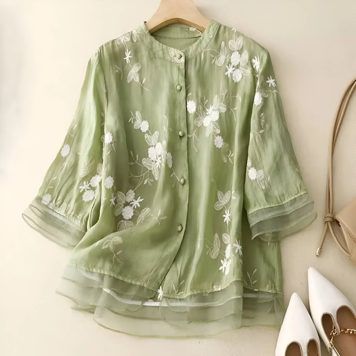 Blouse à Boutons Florale Marie™