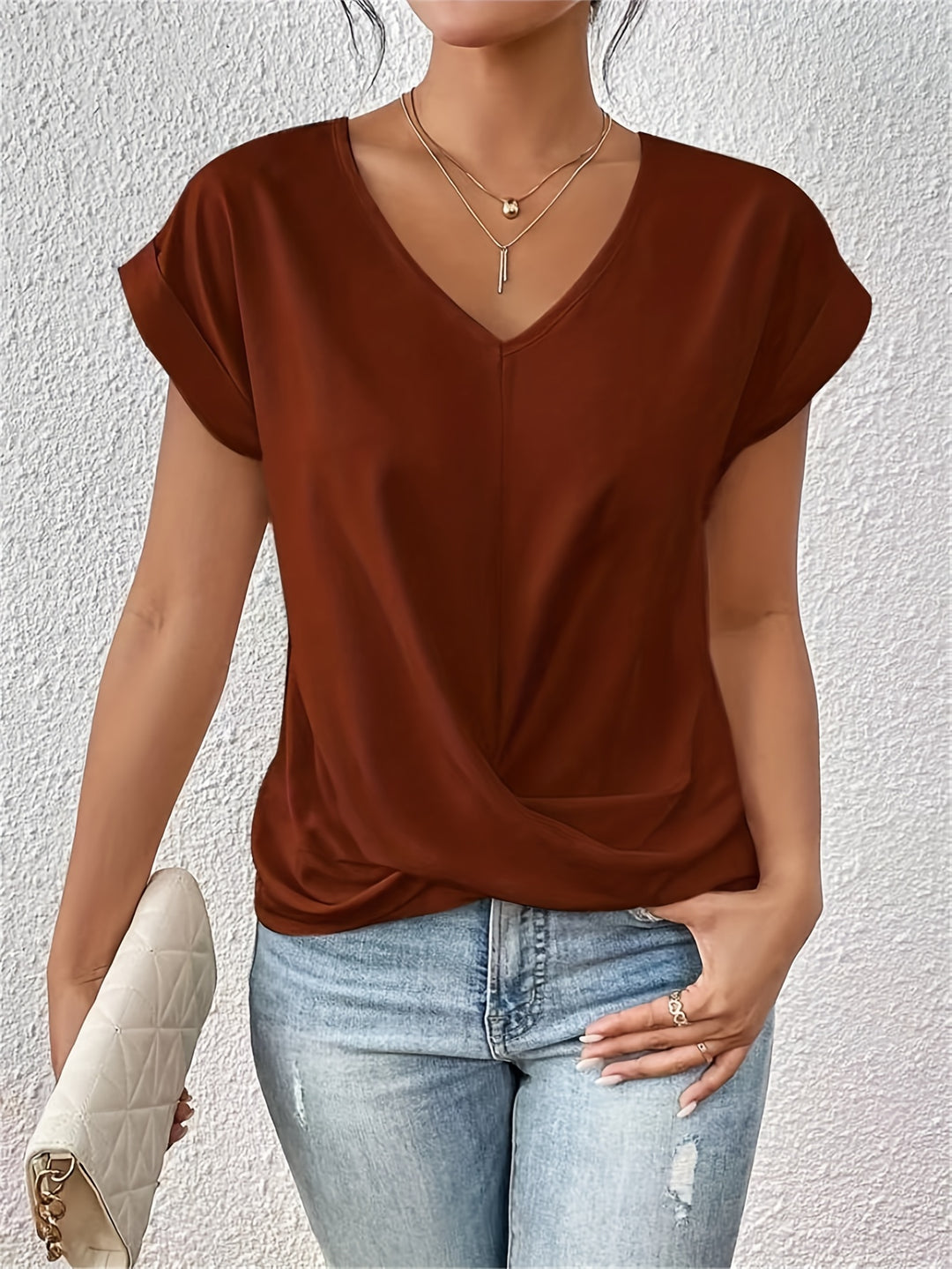 Blakely™ Blouse décontractée à Col en V