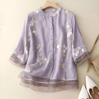 Blouse à Boutons Florale Marie™