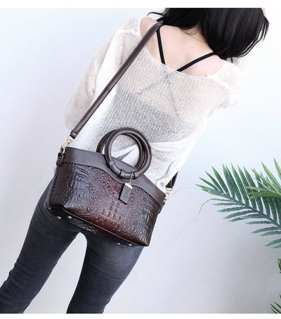 Ava™ - Elegant Handmade Leather Croco Bag