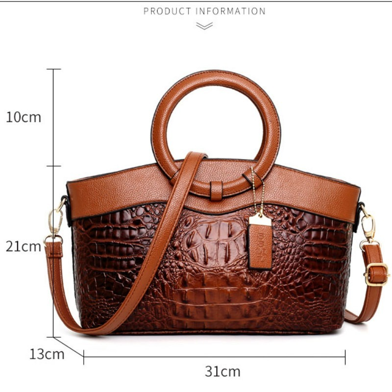 Ava™ - Sac élégant en cuir fait main façon croco