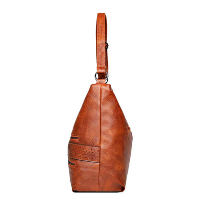 Aaliyah™ - Double Zipper Leather Shoulder Bag