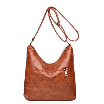 Aaliyah™ - Double Zipper Leather Shoulder Bag