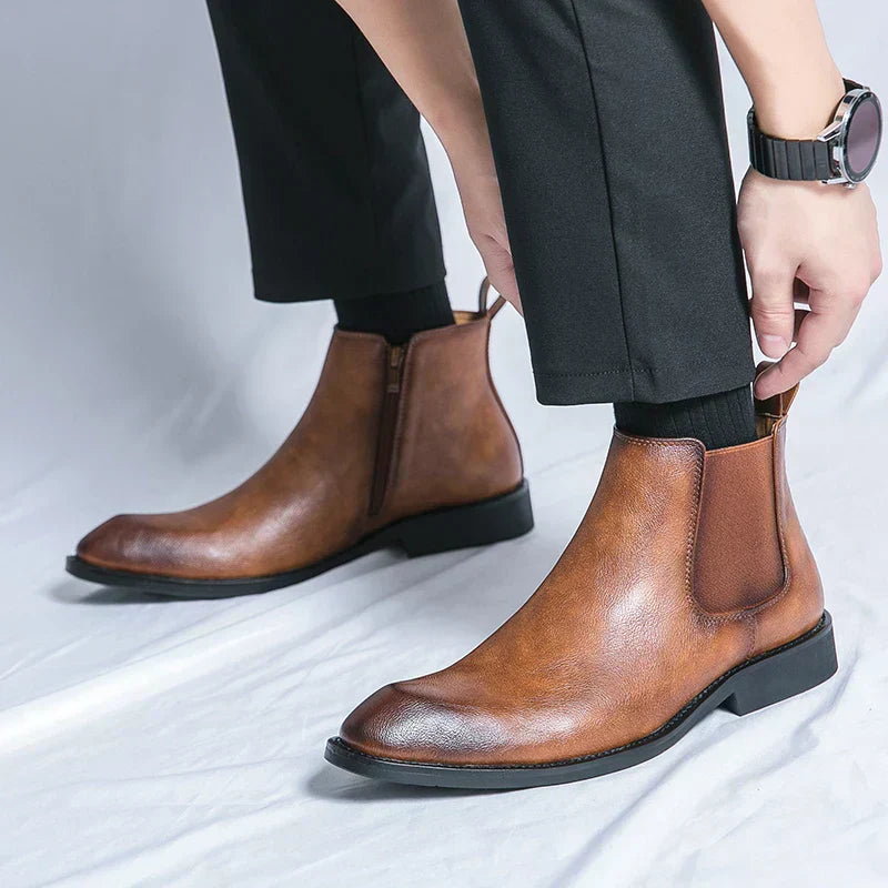 Cooper | Bottines Chelsea en cuir avec fermeture éclair