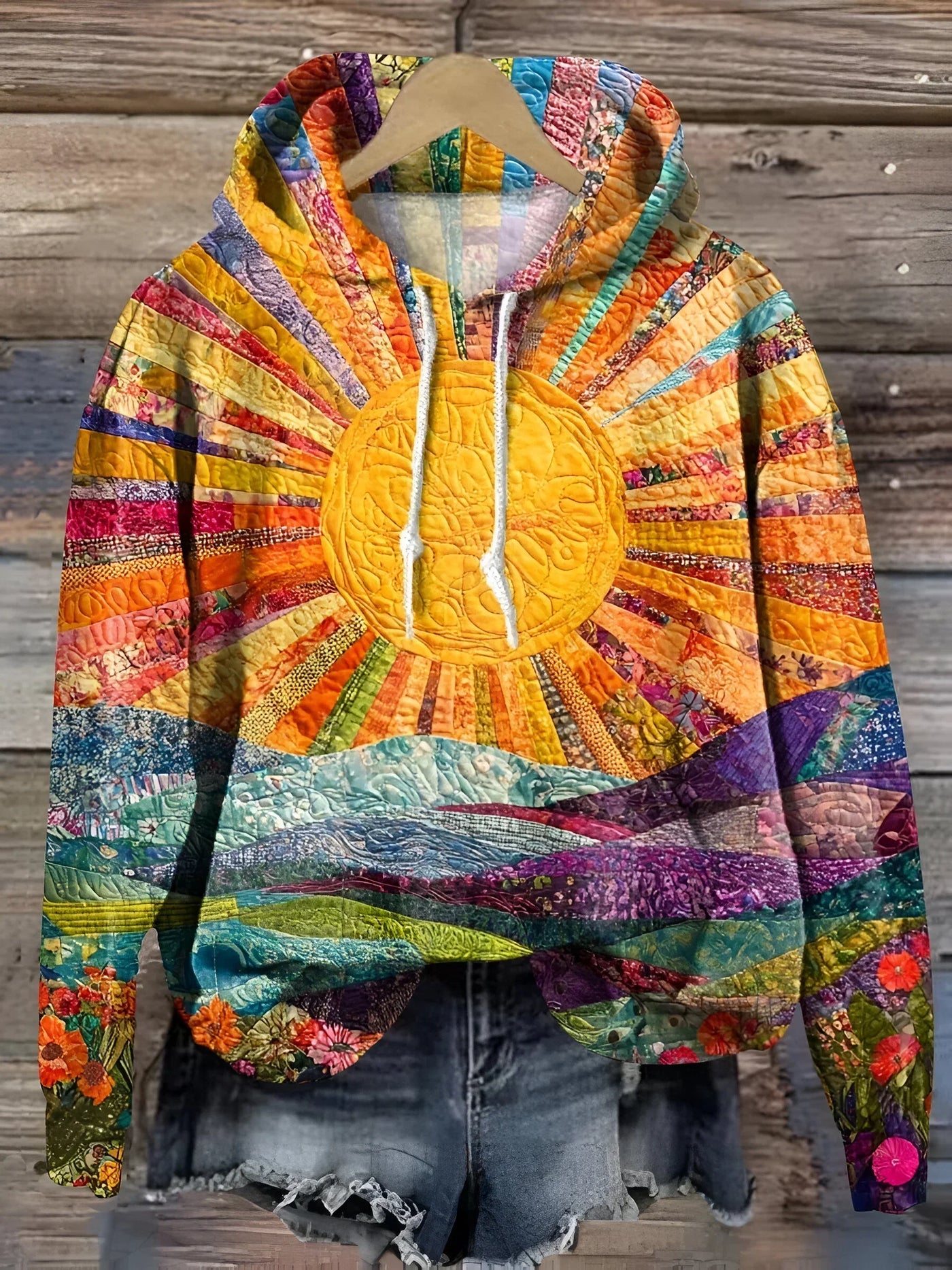 JUDITH™ | Sweat à capuche avec paysage de levier de soleil