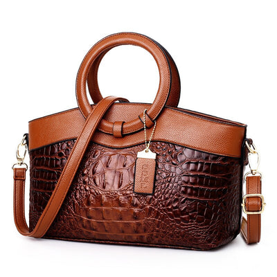 Ava™ - Elegant Handmade Leather Croco Bag