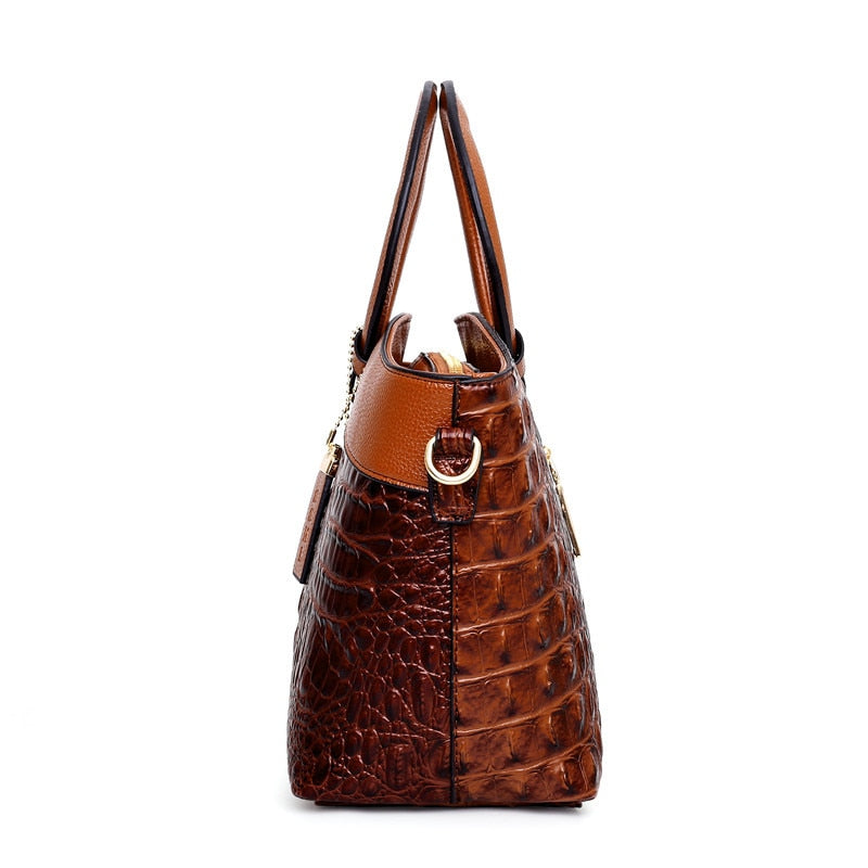 Ava™ - Elegant Handmade Leather Croco Bag